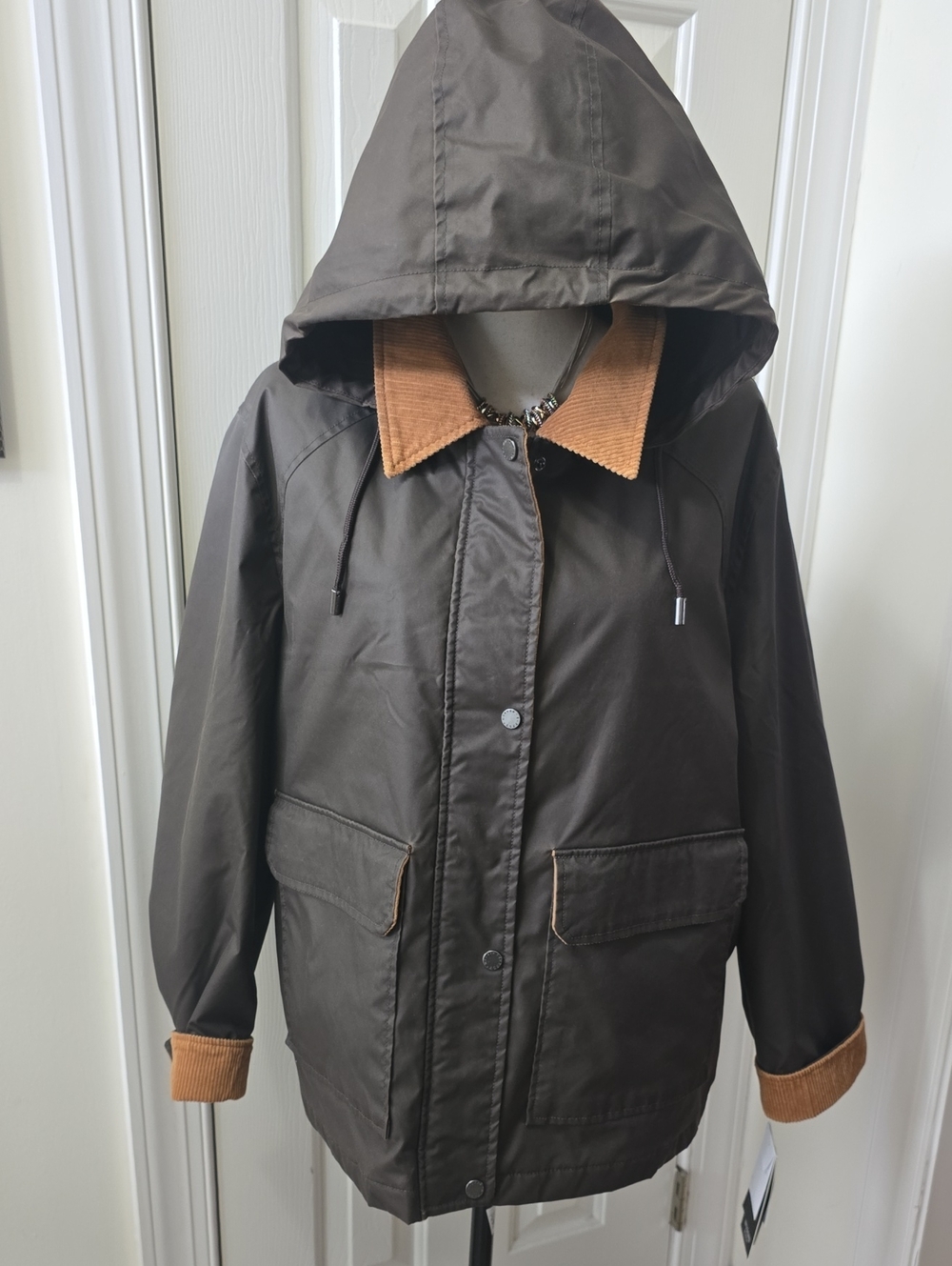 MODERN SUPPLY BRAND WOMEN'S PLUS BROWN HOODED WINTER COAT SIZE XXL